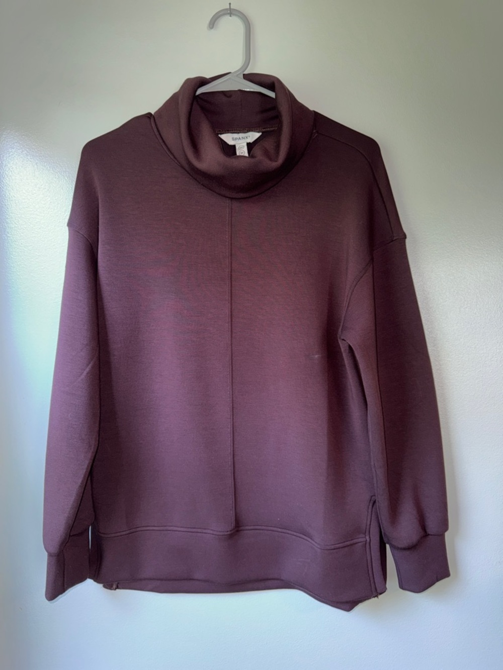 SPANX Burgundy Turtleneck Top